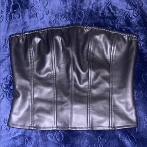 Black Leather Corset Top